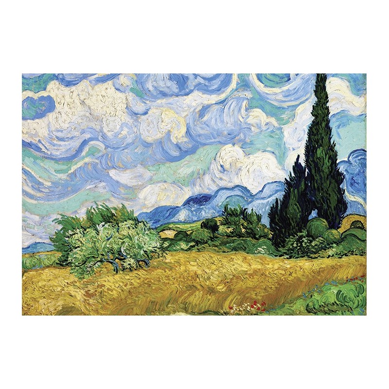 PUZZLE Champ de blé avec cyprés - Vincent Van Gogh