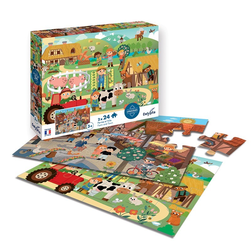 Malette puzzle - Animaux de la ferme - 24 cubes