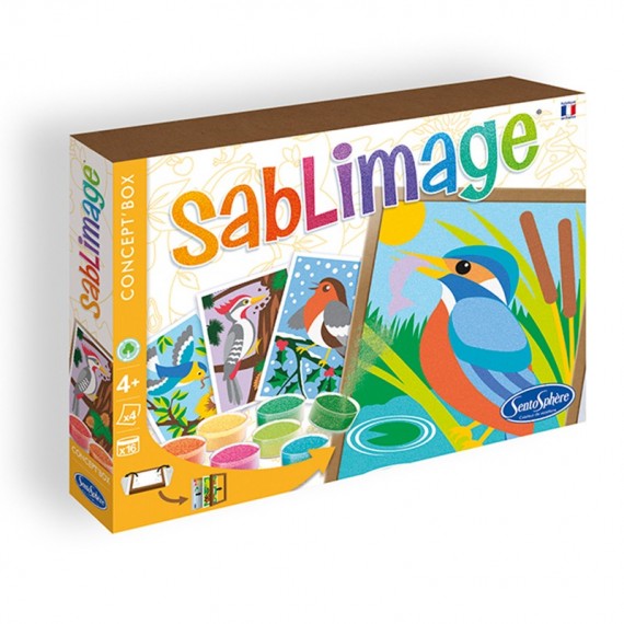 SentoSphère - SABLIMAGE - POISSONS ET DAUPHINS - 880 - Kit Loisir Créatif -  Réaliser 4 tableaux avec 15 tonalités de sable - A partir de 4 ans -  Fabriqué en France : : Jeux et Jouets