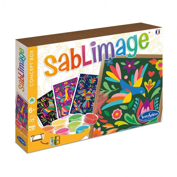 SentoSphère - SABLIMAGE - POISSONS ET DAUPHINS - 880 - Kit Loisir Créatif -  Réaliser 4 tableaux avec 15 tonalités de sable - A partir de 4 ans -  Fabriqué en France : : Jeux et Jouets