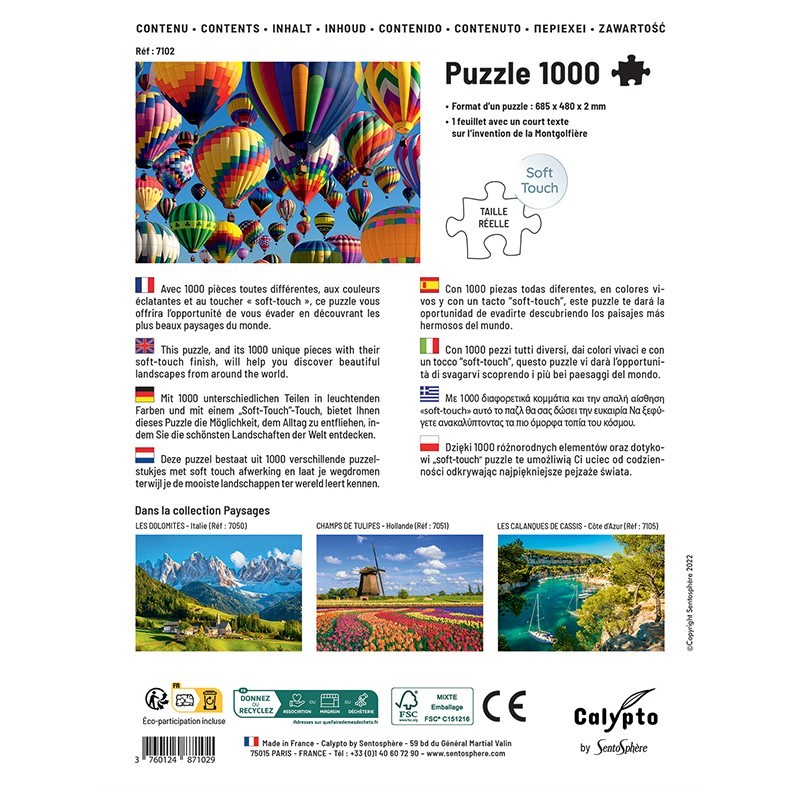 PUZZLE 1000 pièces - Montgolfières