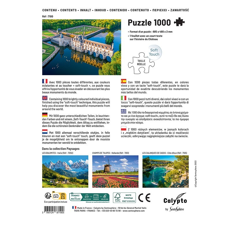 PUZZLE 1000 pièces - Château de Chenonceau - Touraine