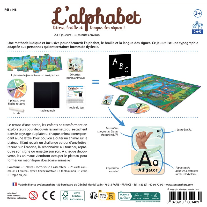 26 alphabets 26 animaux : livre pour apprendre les alphabets et les animaux  en anglais et francais pour les enfants, apprendre a lire 2 3 4 5 6 ans  (Paperback) 