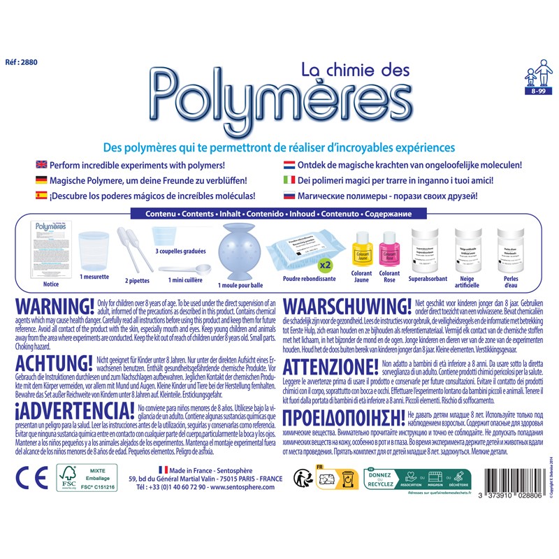 Chimie des Polymères Kit Scientifique, 2880, Bleu - Sentosphère