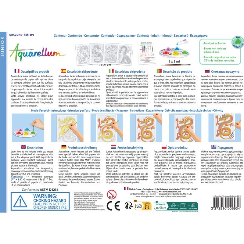 Coffret Aquarellum Junior - Dinosaures - Peinture pour enfant