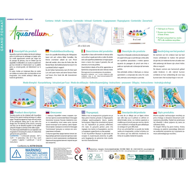 Coffret Aquarellum - Animaux fantastiques - Peinture pour enfant