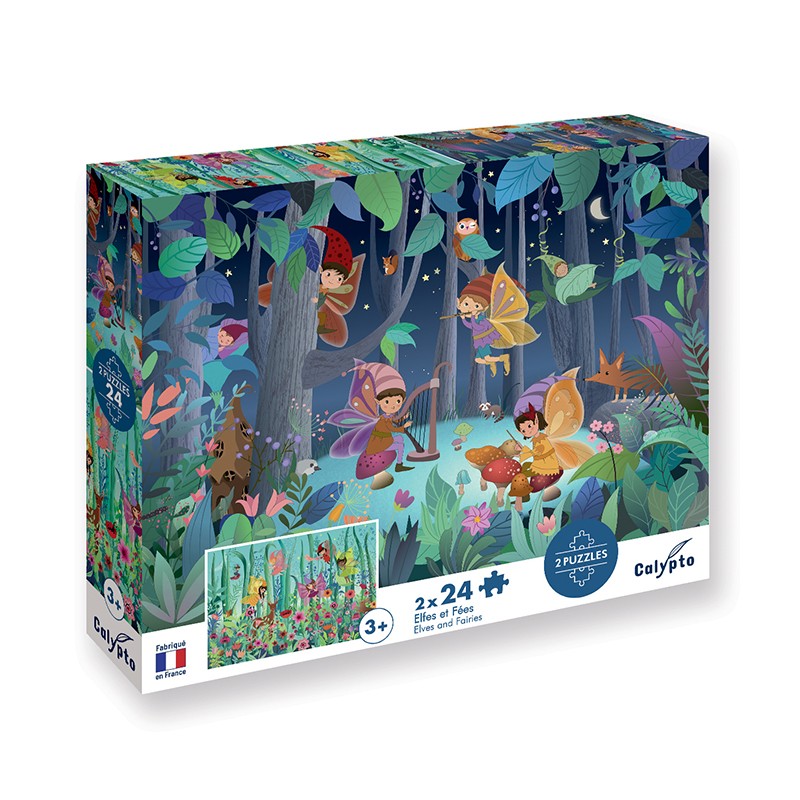 Puzzle 2 x 24 pièces - Ferme et Ville