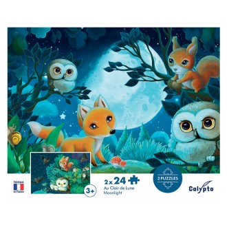 Puzzle 2 x 24 pièces - Au Clair de Lune