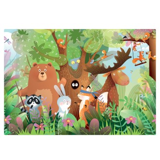 Puzzle 2 x 24 pièces - Animaux Sauvages 