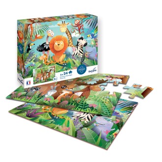 Puzzle 2 x 24 pièces - Animaux Sauvages 