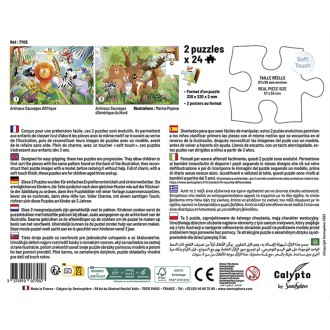 Puzzle 2 x 24 pièces - Animaux Sauvages 