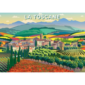 PUZZLE 1000 pièces - Paysage de Toscane