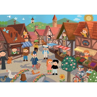 Puzzle 2 x 24 pièces - Ferme et Ville