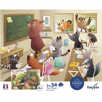 Puzzle 2 x 24 pièces - Vive l'Ecole