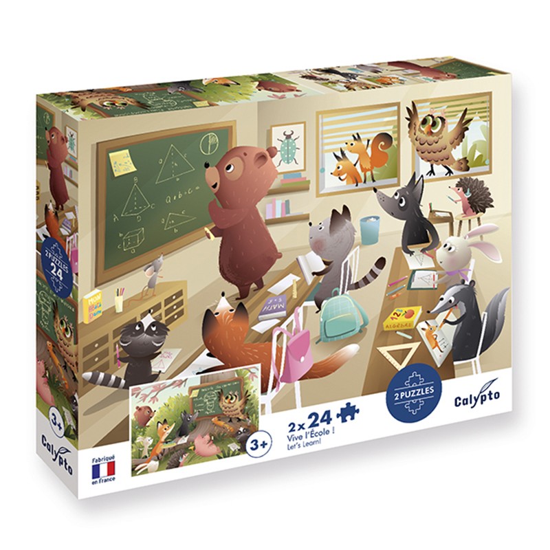 Puzzle 2 x 24 pièces - Vive l'Ecole