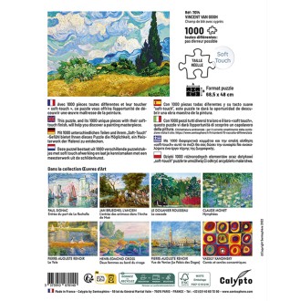 PUZZLE 1000 pièces - Champ de blé avec cyprès - Vincent Van Gogh