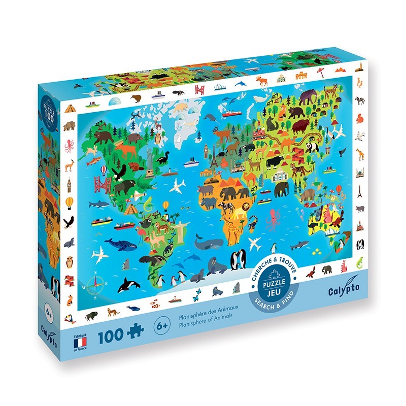 Puzzle Monde - Dès 6 ans - 200 pièces - Jeu éducatif.