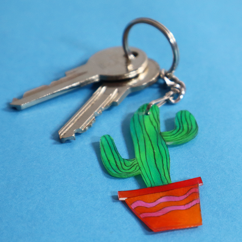 Porte-clés Cactus en Plastic Folie